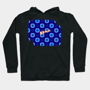 Lucky charm, blue eye pattern. Hoodie